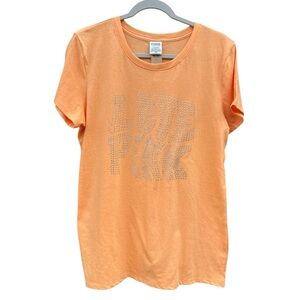 PINK Victoria’s Secret Campus T Shirt Citrus Orange Size Large